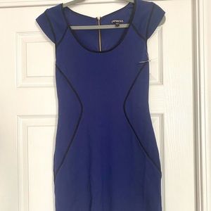 EXPRESS Navy Short Sleeve with Black trim Dress NWT size 2